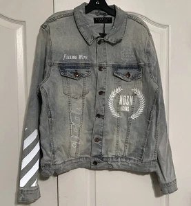Eternity BC/AD New Distressed Washed DENIM JEAN JACKET Size Small -NWT MSRP-$118 - Picture 1 of 14