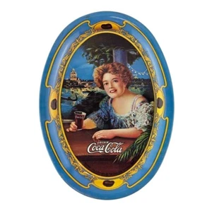 Vintage 1904 Coca-Cola Oval Tin Tip Tray with Victorian Lady US Pat Off - Picture 1 of 5