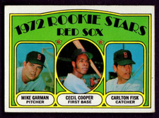 1972 Topps #79 Carlton Fisk Cecil Cooper Mike Garman Red Sox Rookie Card EX Plus