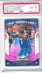 Prizm Draft Picks Pink Pulsar All-American #100 ZION WILLIAMSON 2019-20 PSA 10 - Imagen 1 de 1