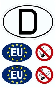 Aufkleber Deutschland EU und Rauchverbot Sticker Tattoo Auto Deutschland Fanart - Bild 1 von 1