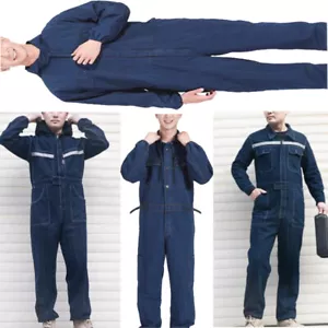 Mono de mezclilla para hombres Trajes de trabajo General Traje de caldera mecánico Ropa de trabajo Mono con capucha - Imagen 1 de 21
