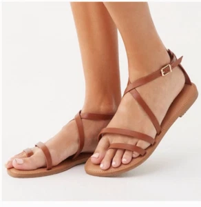 Sandali donna scamosciati marroni con cinturino nuovi bellissime scarpe estive - Foto 1 di 6