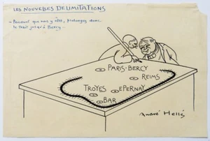 Dessin original de André HELLÉ (1871-1945) vers 1900 chemin de fer Bercy - Imagen 1 de 2