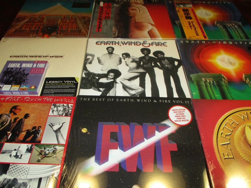 EARTH WIND & FIRE VERIFIED 9 LPS WITH 10 PIECES OF CBS USA & JAPAN TITLES + CDS - Image 1 of 1