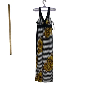 En Focus Studio Sunflower Black & White Striped Dress Sleeveless Size 8 - Picture 1 of 17