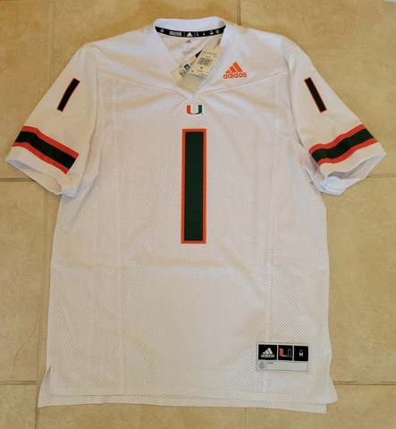 Miami Hurricanes Icon Adidas Football Jersey Men's M $220 NWT Stiched New Cover