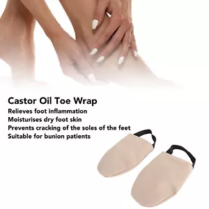 2pcs Castor Oil Toe Wrap Portable Reduce Inflammation Moisturise Dry Skin Reu US - Picture 1 of 22
