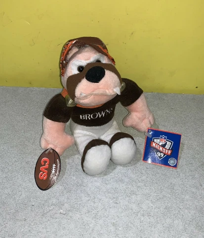 6" NFL KICKOFF 1999 CVS STUFFINS TEAM MASCOT BEAN PLUSH CLEVELAND BROWNS Cover