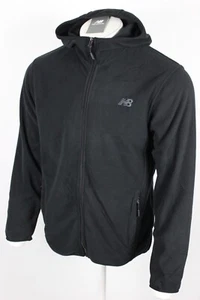 New Balance Men's Hoodie Full Zip Jacket Fleece Hooded Black - Picture 1 of 5