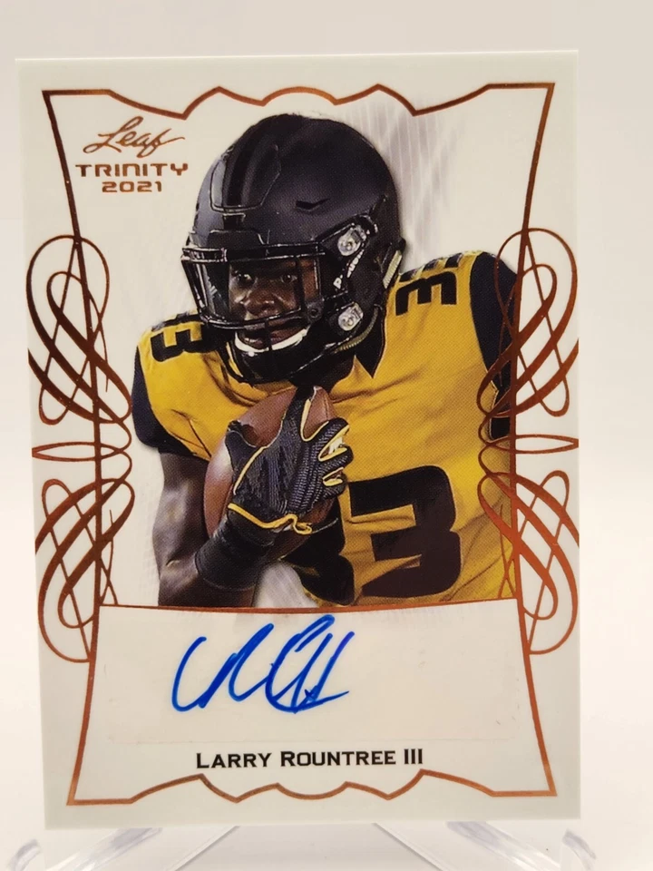 2021 Leaf Trinity Portraits Red Spectrum /15 Larry Rountree III Rookie Auto RC - Image 1 of 2