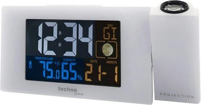 Technotrade WT 537 Projektionswecker Funkuhr Funkwecker Weckalarm weiß - Bild 1 von 4