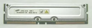 Ram 64MB 184 Pin MR16R0824AN1-CK8 RDRAM, 800MHz, PC-800, 45ns, Non-ECC, 3.3V - Picture 1 of 3