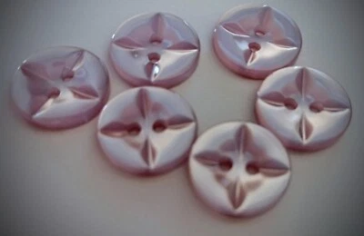 5/8" 2-Hole Pink Craft/Clothing Star Design Buttons # - Image 1 of 4