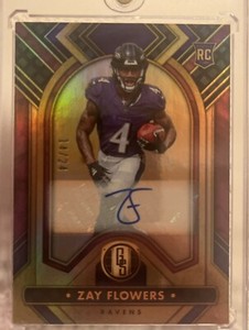 Zay Flowers 2023 Gold Standard Rookie Auto RC /24 No. 200 Baltimore Ravens