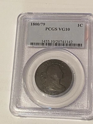 Large Cent Draped Bust. 1800/79 PCGS VG10 - Image 1 of 4