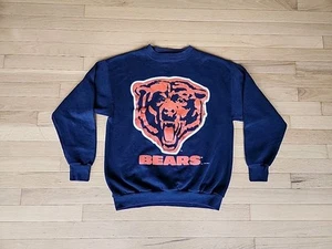 Vtg 1994 Chicago Bears Sweatshirt Adult S/M Blue Tultex Crewneck Made In USA - Picture 1 of 11
