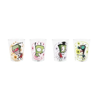 SILVER BUFFALO Invader Zim Characters 2-Ounce Mini Shot Glasses | Set of 4