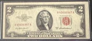 $2 Two Dollar Bill Series 1953A Red Seal. Uncirculated. - Picture 1 of 2
