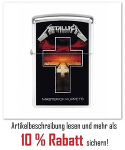ZIPPO - METALLICA - Master of Pupp .. - Benzin Sturm Feuerzeug - Chrome Brushed - Bild 1 von 1