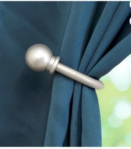 Mainstays Ball Curtain Holdback Nickel Finish, Set Of Two, Hardware Included - Picture 1 of 7