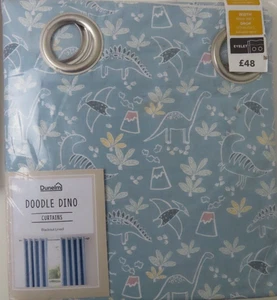 Dunelm Duddle Dino Kids cortinas opacas - precio de venta sugerido por el fabricante 48 GBP 66"x54" (par) - Imagen 1 de 5