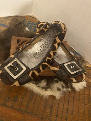 BERNARDO  1946- Hair Calf/Leather Brn Buckled Ballerina Flat Size 8/ Brazil - Image 1 of 4