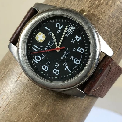 Wenger SAK Design Men 0605 Marlboro Date Brown Nylon Quartz Analog 37mm Watch 7" - Image 1 of 4