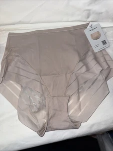 NEU Leonisa Damen Spitze Streifen nicht nachweisbar klassisch formend beige Höschen Größe XL - Bild 1 von 5