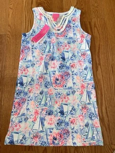 Girls Lilly Pulitzer Mini Harper Dress Sailboats Size XL 14-16 NWT Retail $68 - Picture 1 of 4
