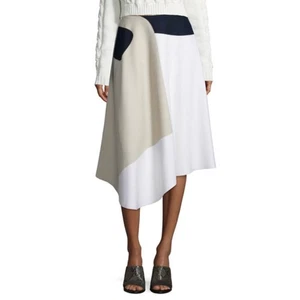 Tibi Colorblock Asymmetrical Wool Blend Skirt - Picture 1 of 5