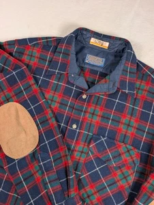 Camisa de Franela de Lana Virgen Pendleton Lobo De Colección Para Hombres Parches Grandes en el Codo EE. UU. LEER - Imagen 1 de 15