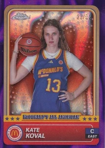 2024 Topps cromo púrpura refractor de lava #56 Kate Koval novato 23/99 LSU - Imagen 1 de 2