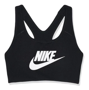 Size M - Nike Women’s Swoosh Futura Graphic Sports Bra, Medium Support, Black - Picture 1 of 6