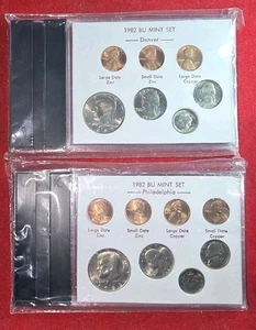 1982 P & D Privately Packaged Souvenir Mint Set w/ 7 Lincoln Cents Hard Plastic - Picture 1 of 2