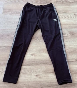 Umbro Track Soccer Pants with Ankle Zippers Mens Medium Black Vintage Y2K Retro - Picture 1 of 13