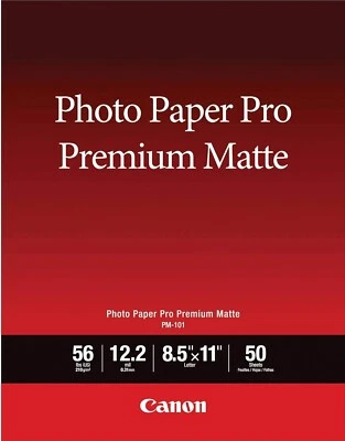 Papel fotográfico Canon PM-101 Pro Premium mate (8,5 x 11", 50 hojas) Foto 1 de 2