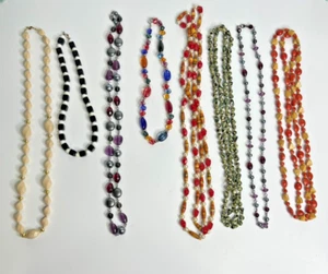 Bead Necklace Lot Vintage Estate Lot Of 8 Bead Necklaces Multicolor - Picture 1 of 12