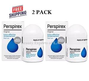 2 PACK Original*  Perspirex Original Antiperspirant Roll on 20ml, NEW, US SELLER - Picture 1 of 5