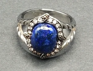 Studio 1886 ~ Avon Damenring Edelstahl blau Lapis Größe 9 neu in Geschenkbox - Bild 1 von 11