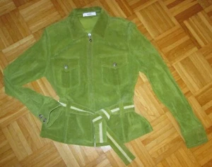 Biba, modische, ausgefallene Echtleder - Jacke / Blazer, grün, Gr. 38 - Bild 1 von 5