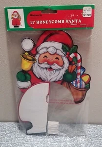Vintage WOOLWORTH 11” HONEYCOMB SANTA Taiwan NOS - Picture 1 of 4