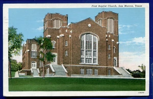 San Marcos Texas First Baptist Church Postcard B421 - Picture 1 of 2