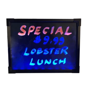 Flashing Illuminated Erasable Neon LED Message Menu Sign Writing Board - Picture 1 of 5
