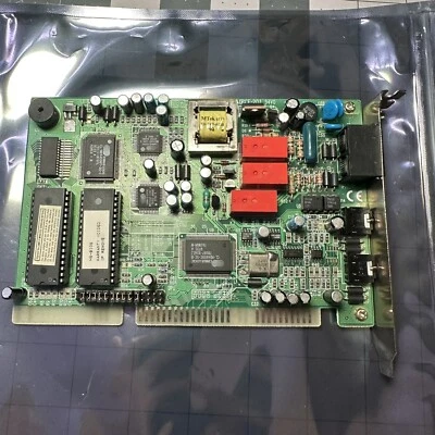 Cirrus Logic ISA Modem Card SOUND CARDMic Speaker Line Phone Ports RJ-11 CE-201 - Image 1 of 4