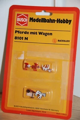 Busch escala N carros de caballos granja tren electrico ferrocarril - Immagine 1 di 3