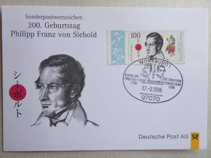 Sonderpostwertzeichen 200. Geb. Philipp Franz von Siebold mit einer Marke gest. - Bild 1 von 2