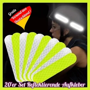 20 Reflektor Aufkleber Reflektierende Sicherheits Leuchtstreifen Selbstklebend - Bild 1 von 12
