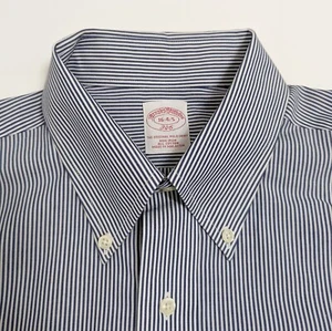CLEAN Brooks Brothers 346 klassisch Oxford blau/weiß gestreift Baumwolle Herren 16-4/5 Zoll - Bild 1 von 7