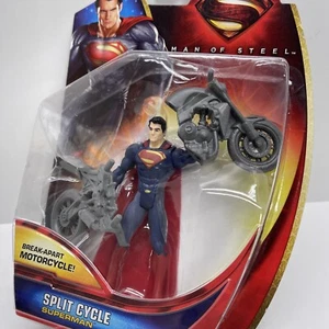 Man Of Steel SPLIT CYCLE SUPERMAN con Break-Apart motocicleta DC Mattel 2013 NUEVO - Imagen 1 de 11